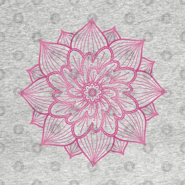 Pink Flower Mandala by Art by Biyan